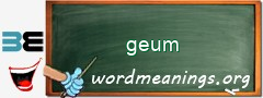 WordMeaning blackboard for geum